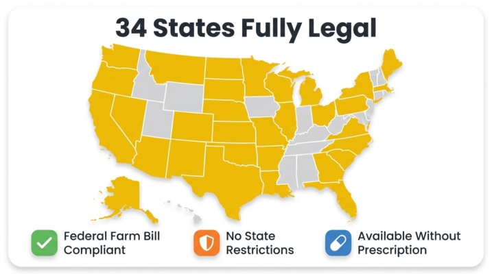 Thca Legality In 2026: A State-By-State Guide And Complete Overview 2 Map Of States Have Fully Legal Thca