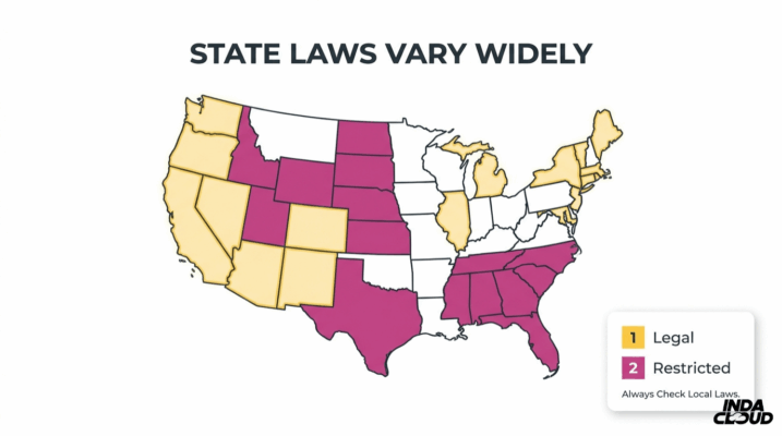 Delta 8 Thc: Psychoactive Effects, Legality, And The Difference Between Delta 8 And Hemp 3 Delta 8 Thc Legal Status By State Map Showing Legal And Restricted Areas Across The United States With Reminder To Check Local Laws